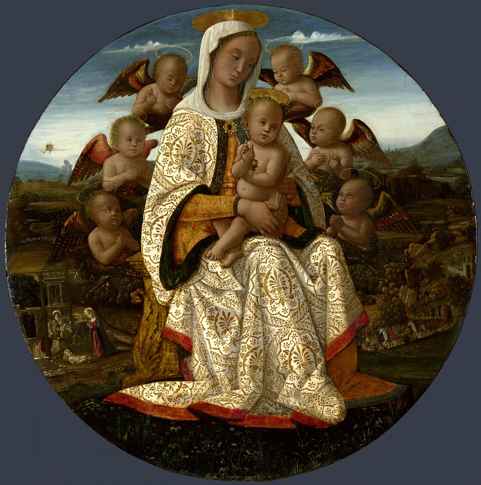 Бернардино Фунгаи – Мадонна с Младенцем в окружении херувимов, Часть 1 Национальная галерея
