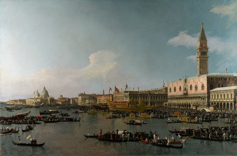 Canaletto – Venice – The Basin of San Marco on Ascension Day, Part 1 National Gallery UK