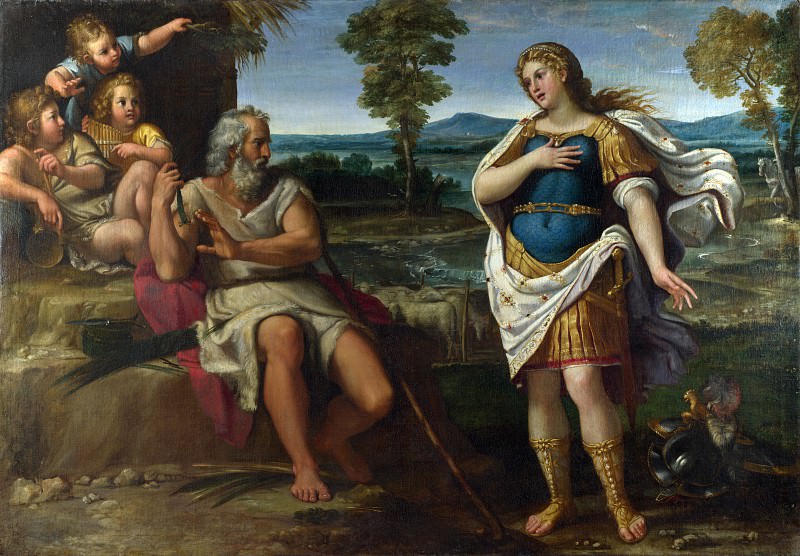 Circle of Annibale Carracci – Erminia takes Refuge with the Shepherds, Part 1 National Gallery UK