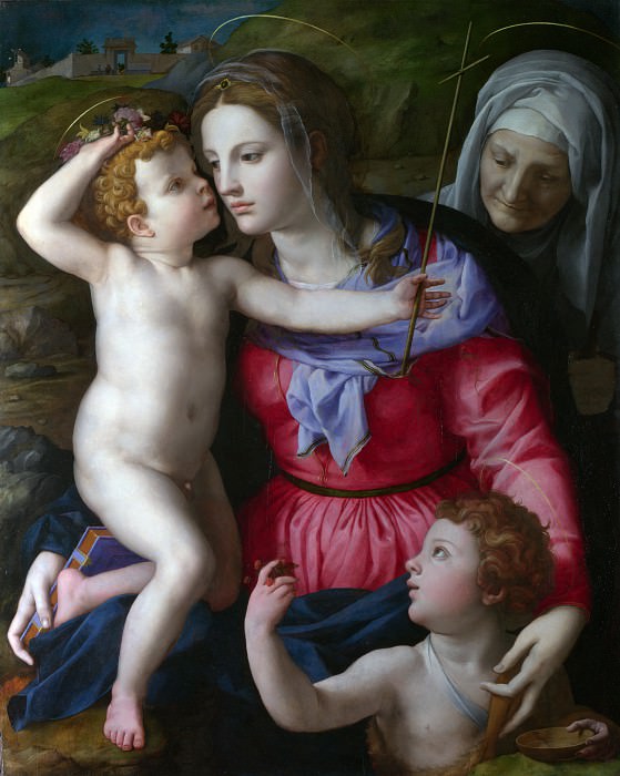 Бронзино – Мадонна с Младенцем со святой Елизаветой и Иоанном Крестителем, Часть 1 Национальная галерея