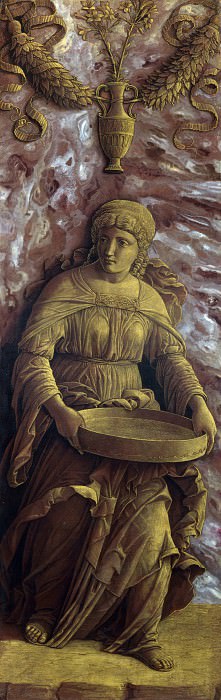 Andrea Mantegna – The Vestal Virgin Tuccia with a sieve, Part 1 National Gallery UK