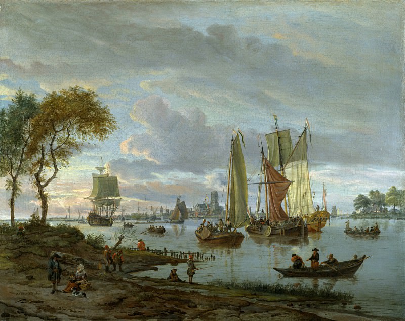 Abraham Storck – A River View, Part 1 National Gallery UK