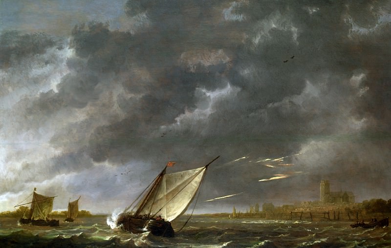 Aelbert Cuyp – The Maas at Dordrecht in a Storm, Part 1 National Gallery UK