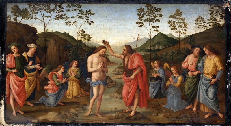 After Pietro Perugino – The Baptism of Christ, Part 1 National Gallery UK