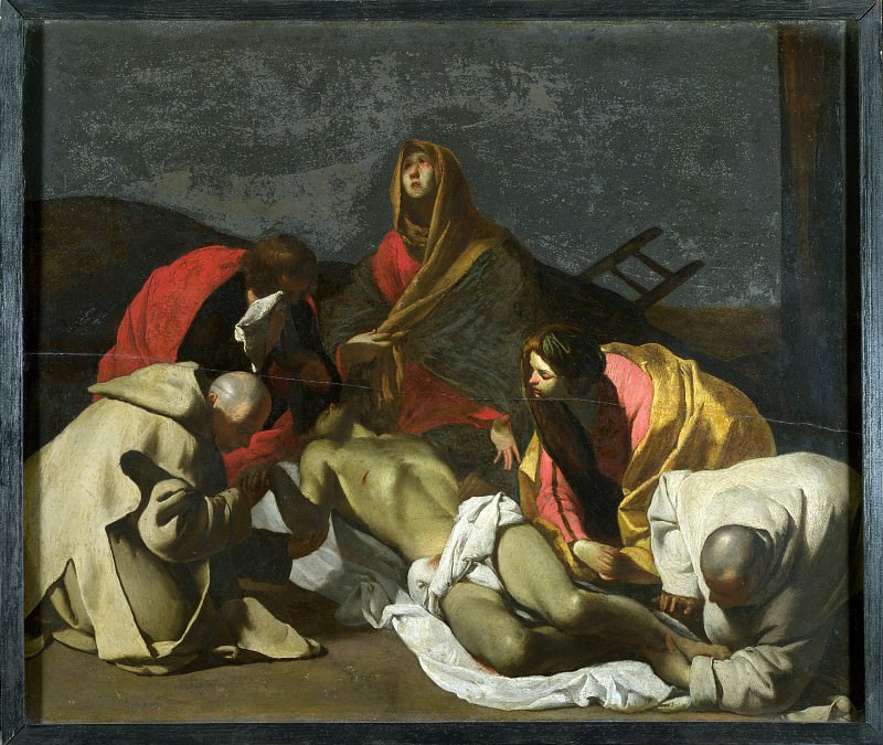 After Massimo Stanzione – Monks and Holy Women mourning over the Dead Christ, Part 1 National Gallery UK