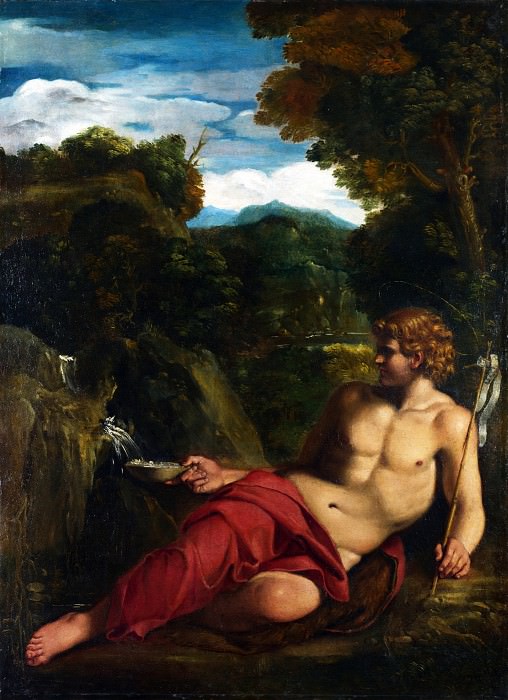 Circle of Annibale Carracci – Saint John the Baptist seated in the Wilderness, Part 1 National Gallery UK
