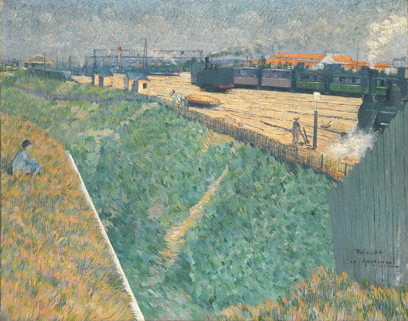 Charles Angrand – The Western Railway at its Exit from Paris, Part 1 National Gallery UK