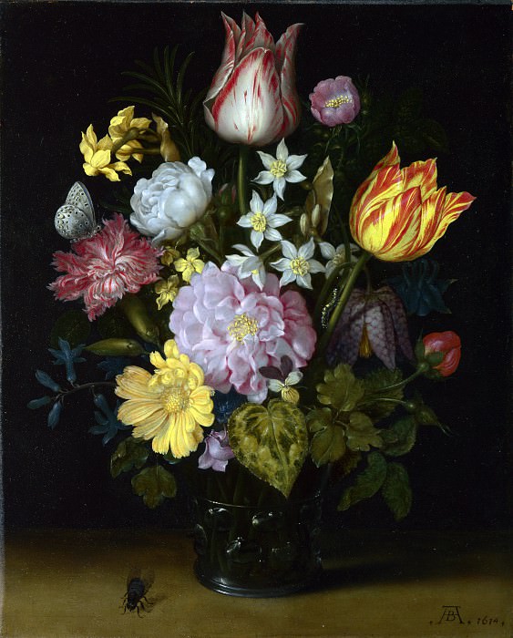 Ambrosius Bosschaert the Elder – Flowers in a Glass Vase, Part 1 National Gallery UK