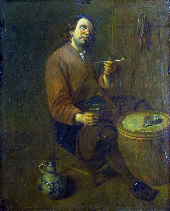 Arent Diepraem – A Peasant seated smoking, Part 1 National Gallery UK