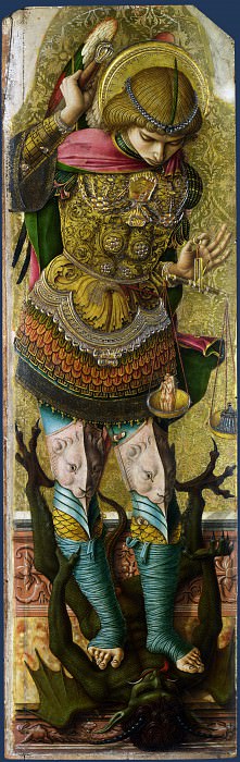 Карло Кривелли – Алтарь из Асколи Пичено – Святой Михаил, Часть 1 Национальная галерея