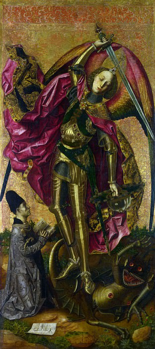 Bartolome Bermejo – Saint Michael Triumphs over the Devil, Part 1 National Gallery UK