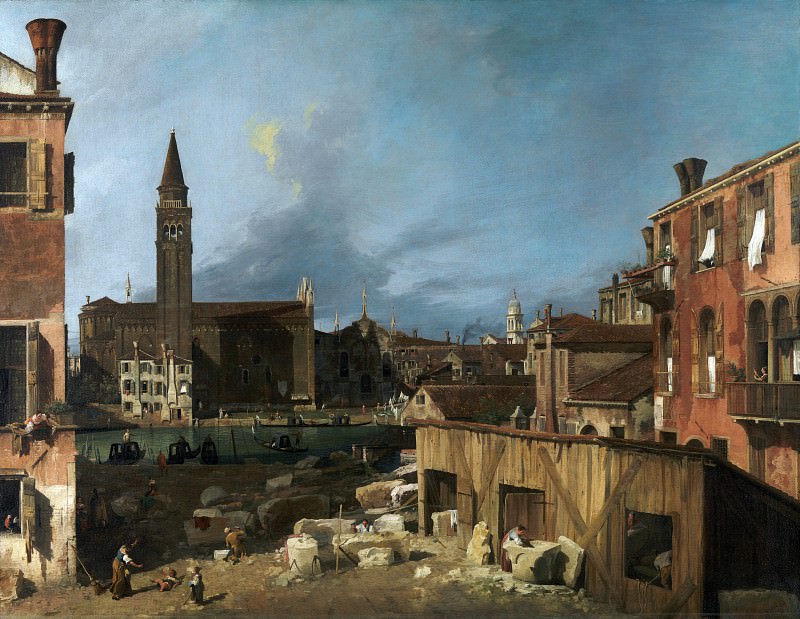 Canaletto – The Stonemasons Yard, Part 1 National Gallery UK