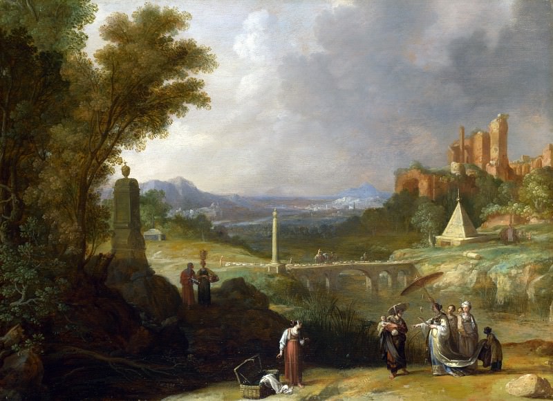 Bartholomeus Breenbergh – The Finding of the Infant Moses by Pharaohs Daughter, Part 1 National Gallery UK