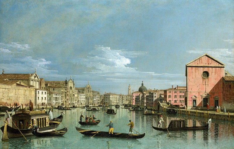 Bernardo Bellotto – Venice – The Grand Canal facing Santa Croce, Part 1 National Gallery UK