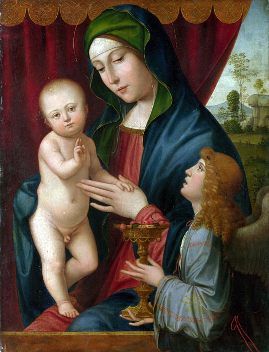 After Francesco Francia – The Virgin and Child with an Angel, Part 1 National Gallery UK