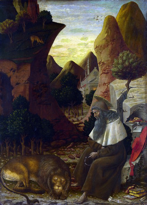 Bono da Ferrara – Saint Jerome in a Landscape, Part 1 National Gallery UK