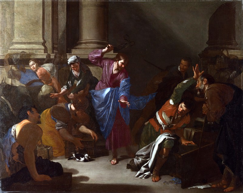 Bernardo Cavallino – Christ driving the Traders from the Temple, Part 1 National Gallery UK