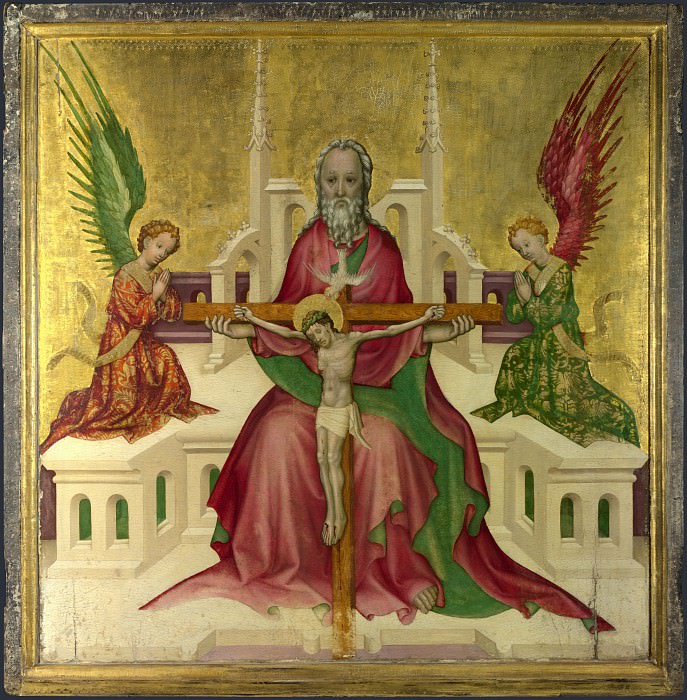 Австрийский мастер, ок1410 – Святая Троица с распятым Христом, Часть 1 Национальная галерея