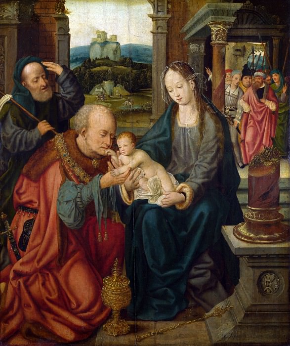 After Joos van Cleve – The Adoration of the Kings, Part 1 National Gallery UK