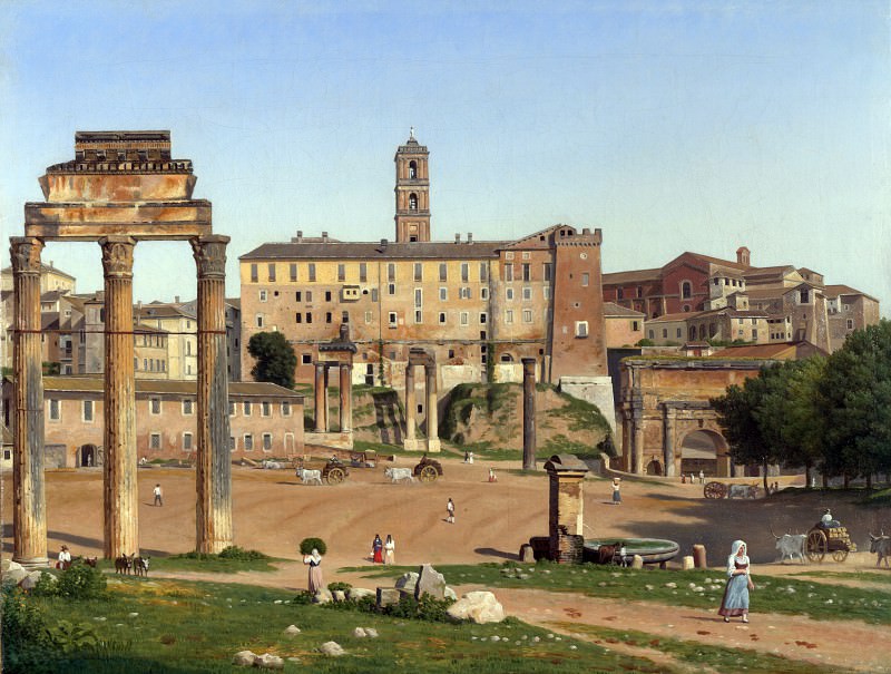 Christoffer Wilhelm Eckersberg – View of the Forum in Rome, Part 1 National Gallery UK