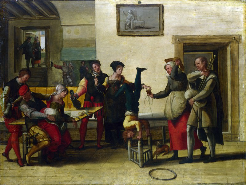 After The Brunswick Monogrammist – Itinerant Entertainers in a Brothel, Part 1 National Gallery UK