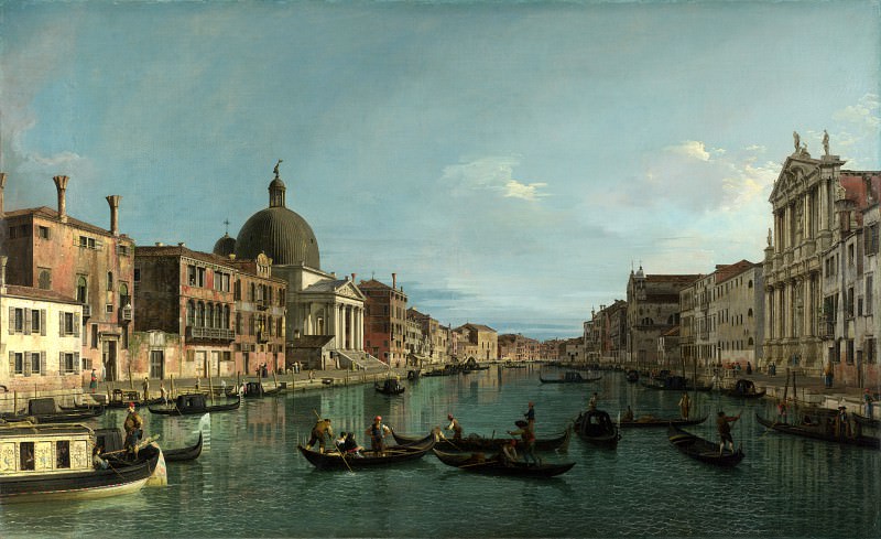 Canaletto – Venice – The Grand Canal with S. Simeone Piccolo, Part 1 National Gallery UK