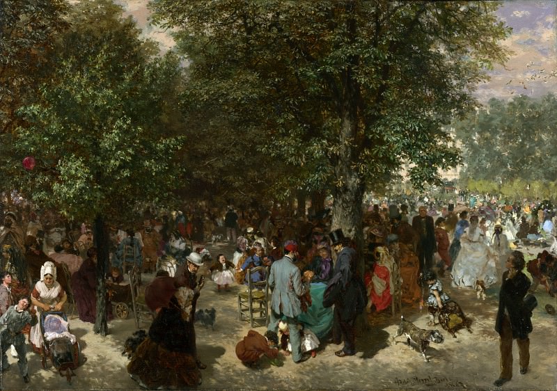 Adolph Menzel – Afternoon in the Tuileries Gardens, Part 1 National Gallery UK