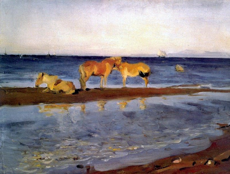 Horses on the beach. 1905, Valentin Serov
