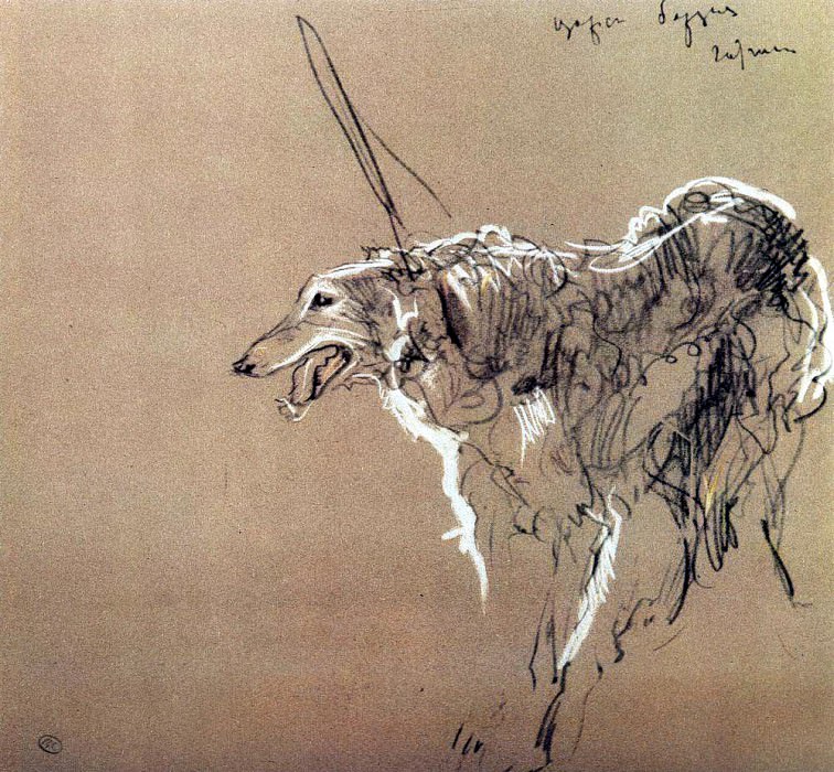 Greyhound royal hunting. 1,902, Valentin Serov