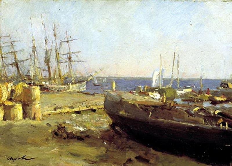 Fishing vessels in Arkhangelsk. 1894, Valentin Serov