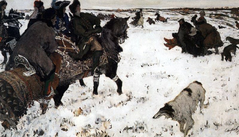 Петр I на псовой охоте. 1902, Валентин Александрович Серов