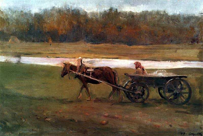 Baba in the cart. 1896, Valentin Serov