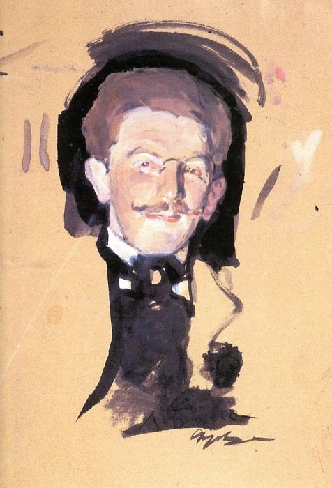 Portrait of Leon Bakst. The second half of 1900, Valentin Serov