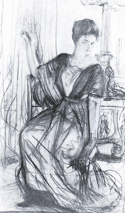 Набросок к портрету П. И. Щербатовой2. 1911, Валентин Александрович Серов