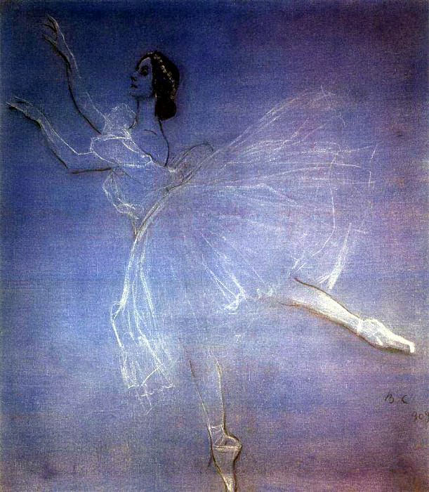 Анна Павлова в балете Сильфиды. 1909, Валентин Александрович Серов