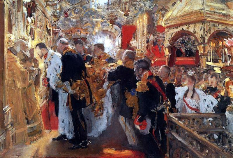 Коронация. Миропомазание Николая II в Успенском соборе. 1896, Валентин Александрович Серов