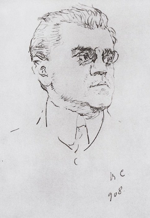 Portrait Artist I.M. Moskvin. 1908, Valentin Serov
