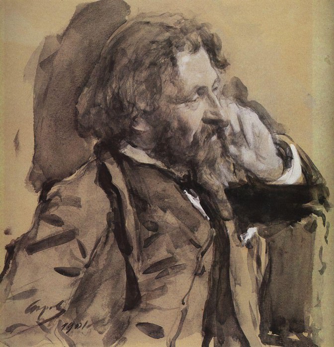 Portrait of Ilya Repin. 1901, Valentin Serov