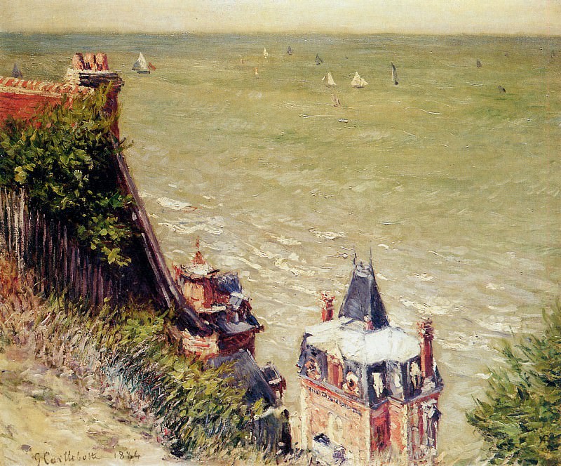 The pink villa at Trouville, Gustave Caillebotte