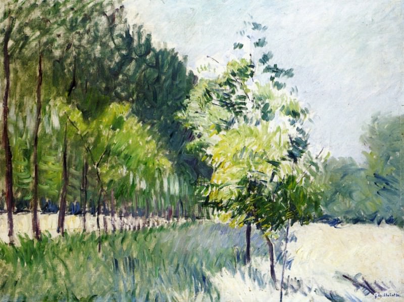 Lane Bordered by Trees, Gustave Caillebotte