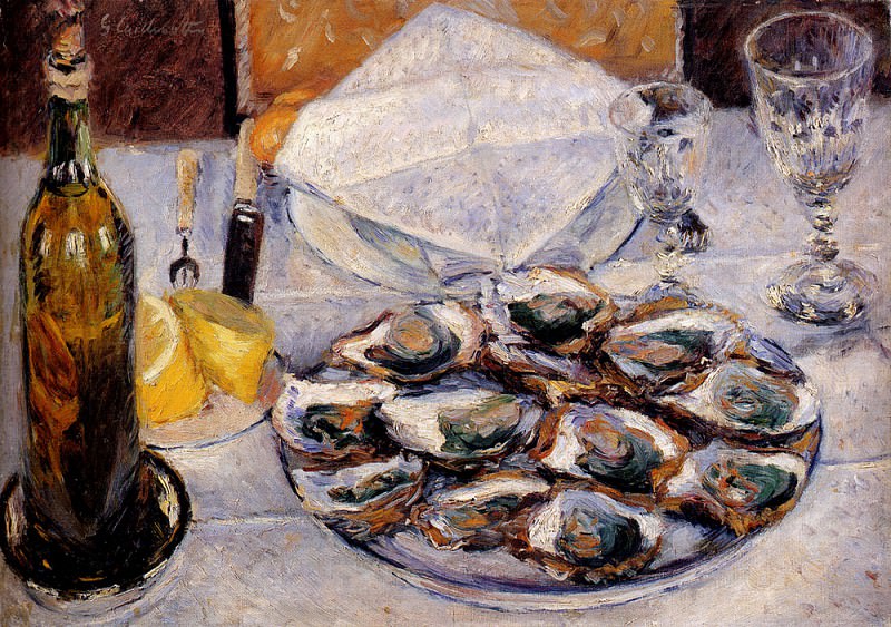 Still Life Oysters, Gustave Caillebotte