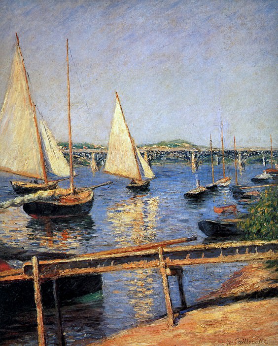 Sailing boats at Argentueil, Gustave Caillebotte