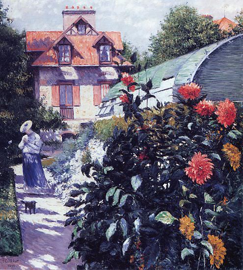 Dahlias – The Garden at Petit Gennevilliers, Gustave Caillebotte