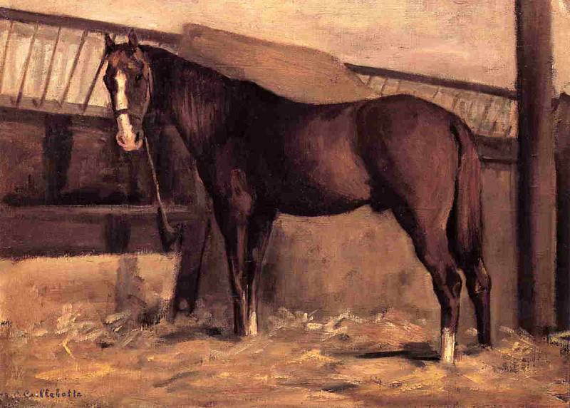 Yerres, Reddish Bay Horse in the Stable, Gustave Caillebotte