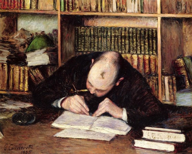 Portrait of a Man Writing in His Study, Gustave Caillebotte