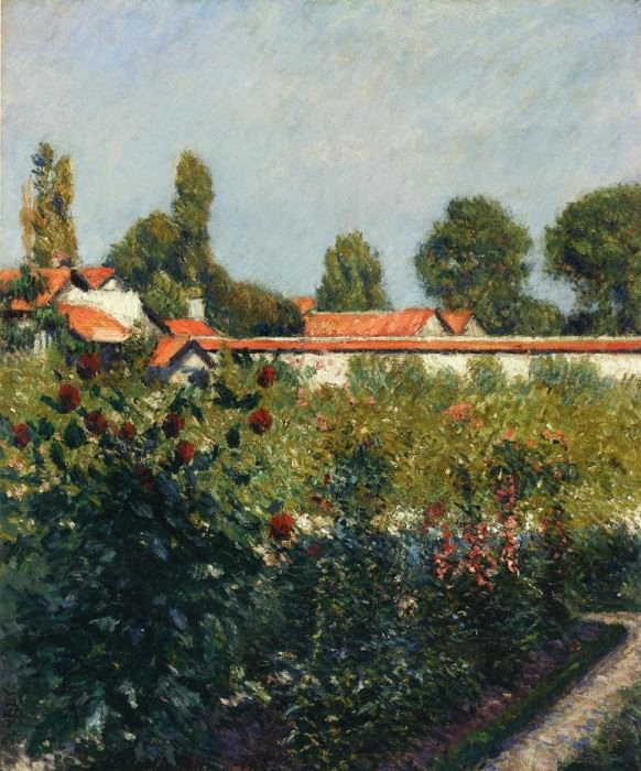 The Garden of Petit Gennevillers, the Pink Roofs, Gustave Caillebotte