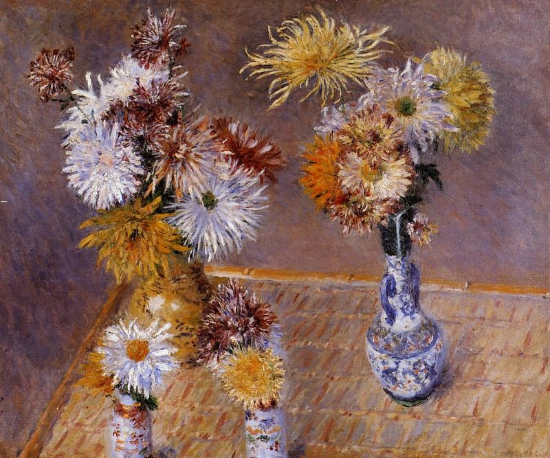 Four Vases of Chrysanthemums, Gustave Caillebotte
