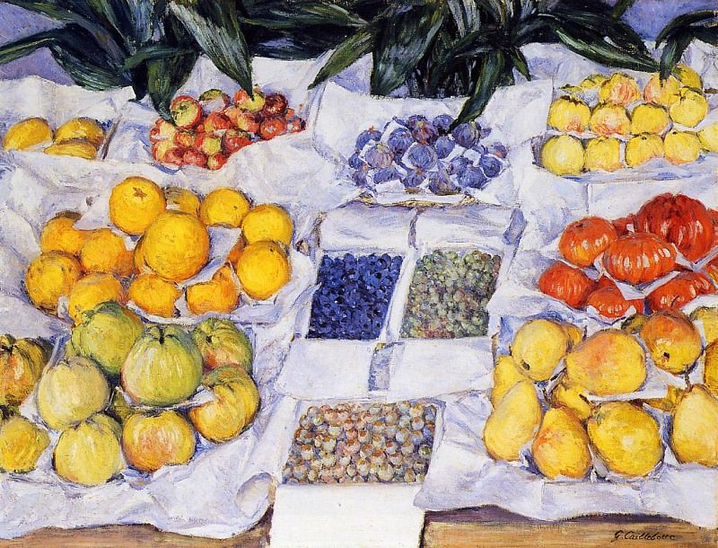 Fruit Displayed on a Stand, Gustave Caillebotte