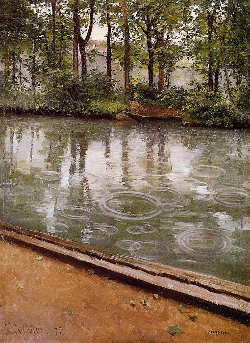 The Yerres, Rain , Gustave Caillebotte