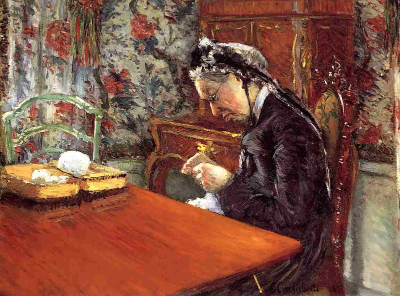 Portrait of Madame Boissiere Knitting, Gustave Caillebotte